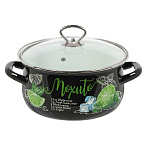 Кастрюля эмал.  3л крышка стекло 61915-123/4 Мохито 