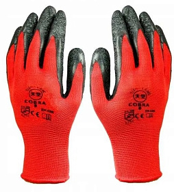 Перчатки красные прорезиненные L-308