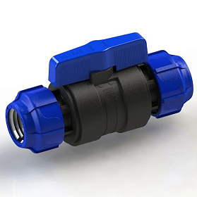 Кран шаровый обжим-обжим 32-32 ПЭ PN16