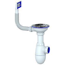 Сифон 3 1/2"х40 с прямоуг. переливом В410 