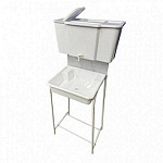Рукомойник Уличный 400х500 бело-серый (без ЭВН, 17л, мойка пласт. + кран пласт)