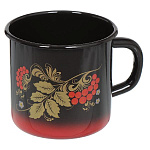 Кружка эмал. 1л С0107,8 красно-черная