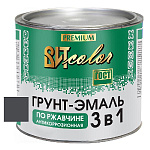 Грунт-эмаль по ржавчине 3 в 1 графитовый серый ВИТ color RAL 7024  1,8 кг.