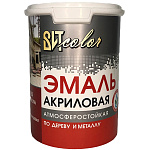 Эмаль акриловая полуглянцевая универсальная красная RAL 3020 ВИТ color   1кг.