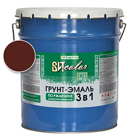 Грунт-эмаль по ржавчине 3 в 1 шоколад  ВИТ color/ВИТ колор 20 кг.