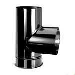 Тройник дымоходный черный @100  