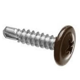 Саморез 4,2х25мм с пресс-шайбой, наконечник сверло (70 шт) корич. RAL8017