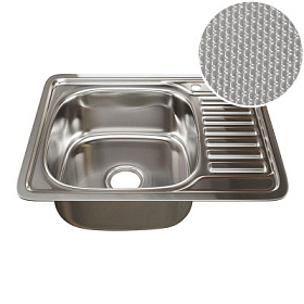 Мойка д/кухни врезная MIXLIN толщина 0,8 d-48х58 левая, вып. 3 1/2 с сиф., декор