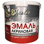 Эмаль акриловая полуглянцевая универсальная красная RAL 3020 ВИТ color  3,5кг.