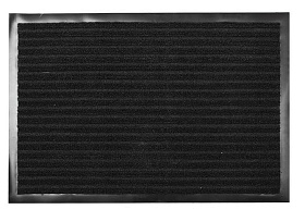 Коврик грязезащитный, 40х60 см, прямоуг, резина, с коврол, чер, Floor mat Комфорт, ComeForte, F00600