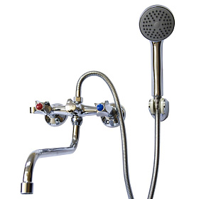 Смеситель д/ванны и умывальника 1/2 рез Казань КС-97 97102  мет. мах., рус. эксц.