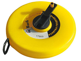 Рулетка геодезическая 10м х 13мм ABS пласт. корпус, фиберглас. двухсторон. лента с кольцом