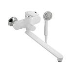 Смеситель д/ванны BRIMIX длинный излив, шаровый,  из высокопрочного АБС пластика, белый