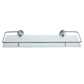 Полка под зеркало стеклянная с бортом 