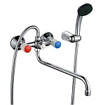 Смеситель д/ванны и умывальника 1/2 рез Казань КС-85112 пласт. мах., евро. эксц.