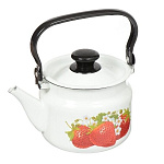 Чайник эмал. 2 л. с декором, ручка металлическая, Цветное печенье 42704-102/6
