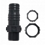 Штуцер 1/2 п/п, полипропиленовый, из АБС пластика