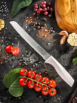 Нож кухонный Daniks, Латте, для хлеба, нержавеющая сталь, 20 см, рукоятка пластик, YW-A383-BR
