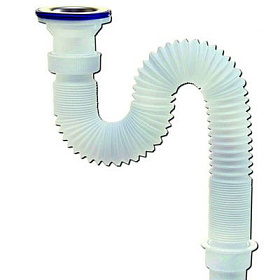 Сифон гофр."Элит" нерж.чашка 1200мм. (0632)