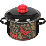 Кастрюля эмал. 3 л. 7RD181M/7RD181S цил. черн. красн. рябина
