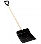 Лопата снеговая 380х365мм Витязь, оцинк. планка, дер. ченок, V-ручка