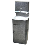 Умывальник "Весна" МИНИ с ЭВН и тумбой (пластмас.мойка 42*37) серебро