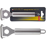 Овощечистка из нержавеющей стали  с горизонтальным лезвием, NIMBUS, 17,5*5,5 см, овал ручка/подвес