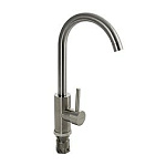 Смеситель д/кухни САНАКС шаровый, С-образный излив, нерж. сталь, цвет САТИН