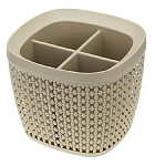 Сушилка для столовых приборов, пластик, 17х14 см, латте, Idea, Пирула, М 1168