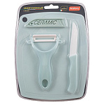 Набор кухонный CERAMIC (3 предмета): нож, овощечистка, разделочная доска