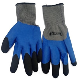 Перчатки синие с блестящей ладонью  N-404-1