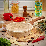 Сковорода  24см антипригар, Гурман, бежевая ГМ2401, индукция