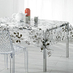 Клеенка столовая 1,4х20м. Сильвано RFT-677Е прозрачная Веточки