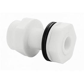 Штуцер-врезка в емкость 1", полипропиленовый, из АБС пластика