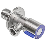 Кран угл. керамич. кран-букса 1/2х3/4 нар/нар, нерж. сталь