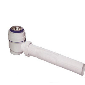 Сифон для душевого поддона с нерж. чашкой D70 и гибкой трубой D40 (06861)