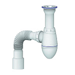 Сифон Ани 1 1/2"х40 литой выпуск, с гофрой 40х40х50 А120