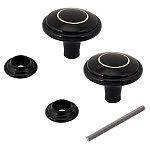 Ручка-кнопка пластик. РДП-01-7 черный золотое кольцо