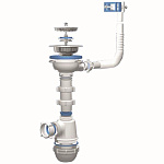 Сифон Ани Грот 3 1/2"х40 с переливом мойки А0145 S