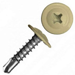 Саморез 4,2х16мм с пресс-шайбой, наконечник сверло (100 шт) слоновая кость RAL1014 