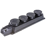 Розетка кабельная 4-м ОМЕГА РБ34-1-0м с защ. крышкой IP44 каучук ИЭК PKR64-016-2-К02