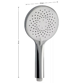 Лейка душевая GFmark массажная, круглая, хромированная с белой вставкой, 3 режима