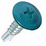 Саморез 4,2х16мм с пресс-шайбой, наконечник сверло (100 шт) бирюза RAL5021