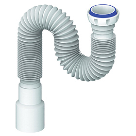 Труба гофра 1 1/2" 40/50 D85 (800мм) с гайкой, плоская прокладка