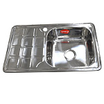 Мойка д/кухни  врезная, 78х48 правая, 0,8 мм, глубина 180 мм + большой сифон (7848R)