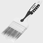 Кисть плоская Black White универсальная 100х15мм, PREMIUM серебристая щетина, 2К  ручка 