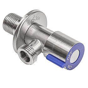 Кран угл. керамич. кран-букса 1/2х1/2 нар/нар, нерж. сталь