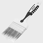 Кисть плоская Black White универсальная 120х15мм, PREMIUM серебристая щетина, 2К  ручка 