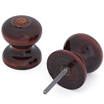 Ручка-кнопка деревянная БТ1 темная