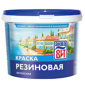 Краска ВД-АК-104 резиновая синяя, АкваВИТ  2,2 кг (ведро)